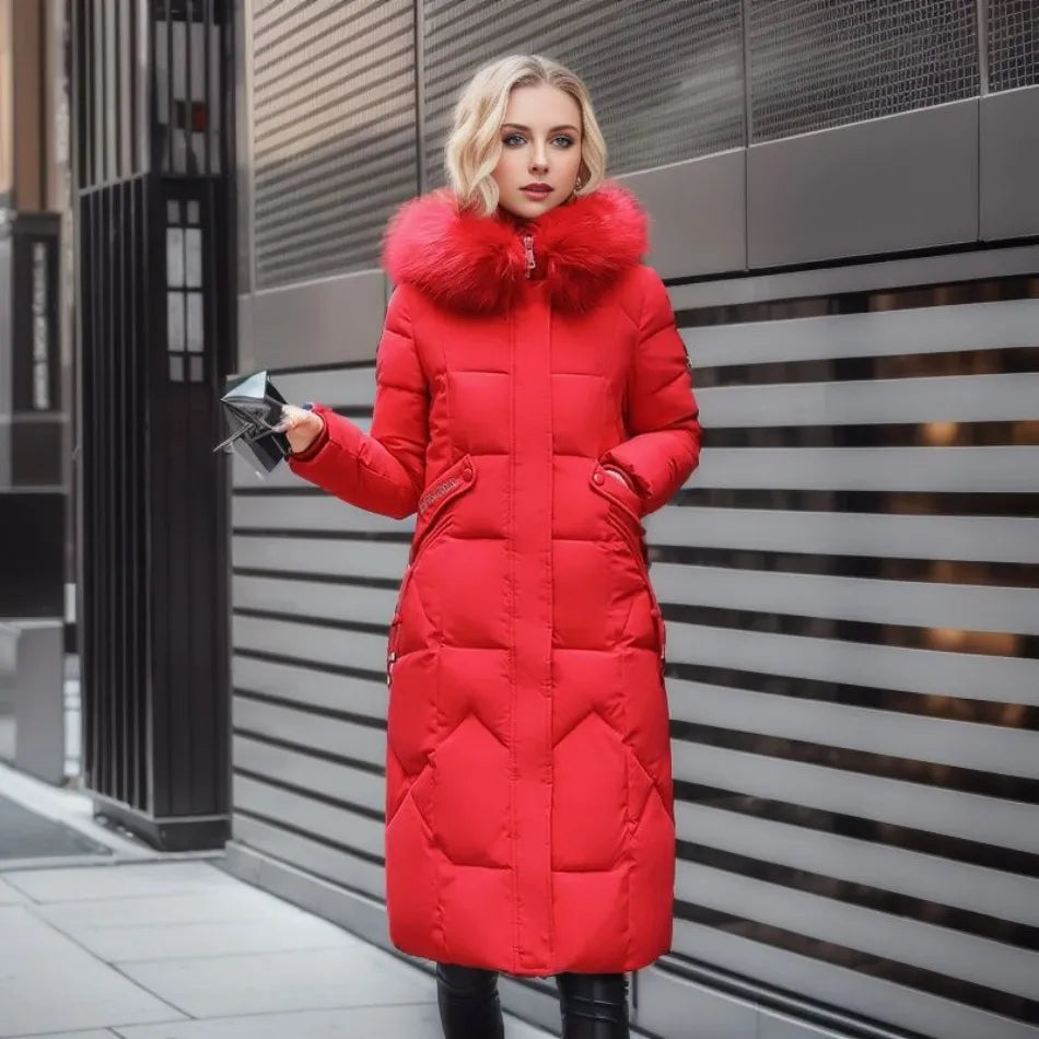 Diva Dames Jas Winter | Lange Pufferjas met Capuchon, Warm en Stijlvol 12