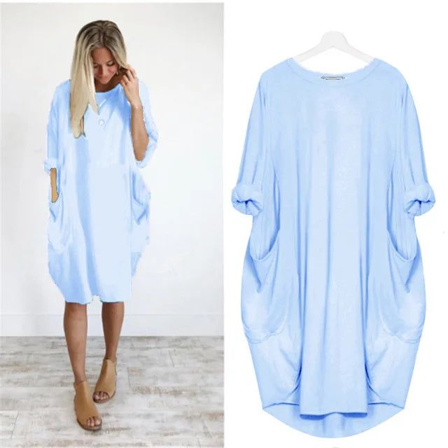 Solena | Luchtige Oversized Jurk met Zakdetails