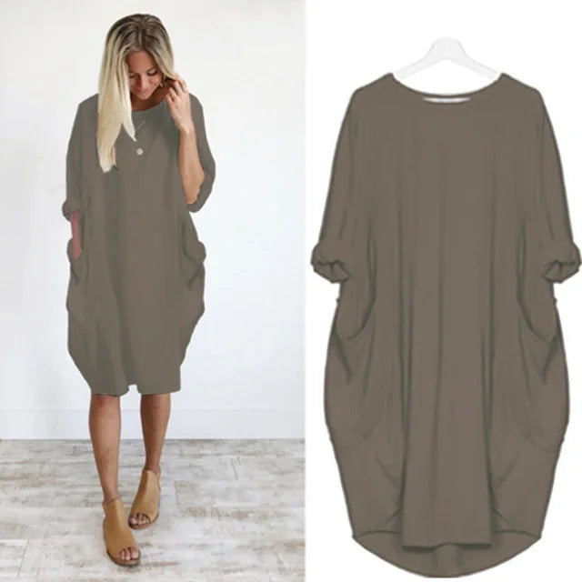 Solena | Luchtige Oversized Jurk met Zakdetails
