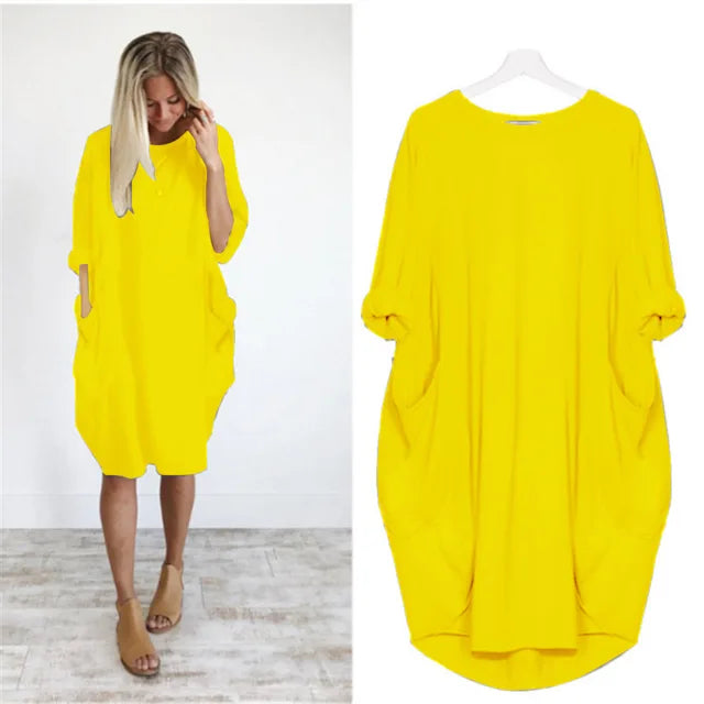 Solena | Luchtige Oversized Jurk met Zakdetails