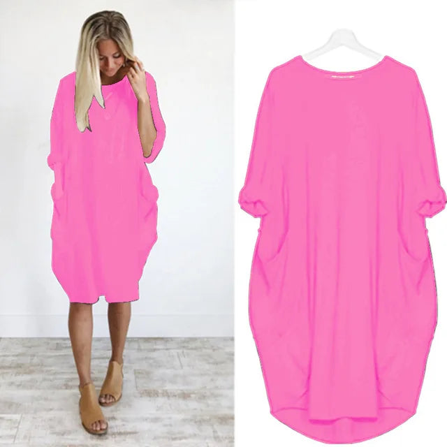 Solena | Luchtige Oversized Jurk met Zakdetails