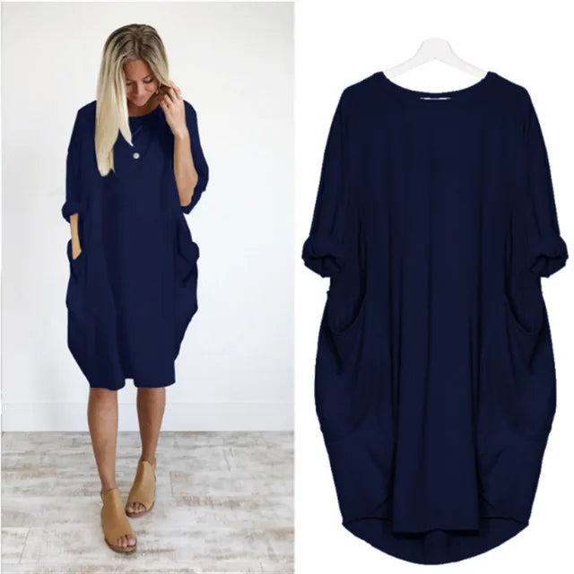 Solena | Luchtige Oversized Jurk met Zakdetails