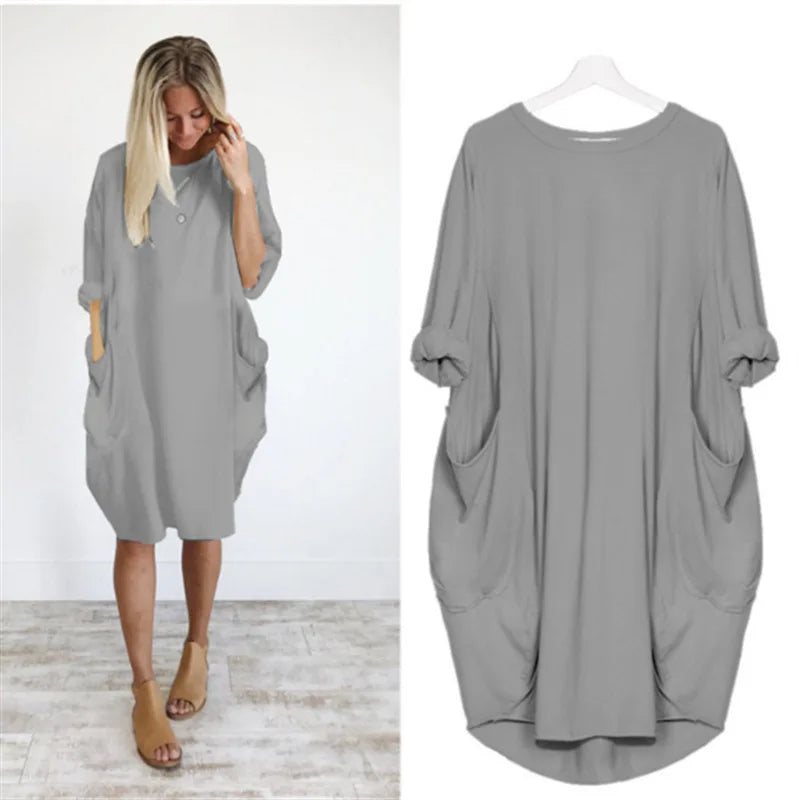 Solena | Luchtige Oversized Jurk met Zakdetails