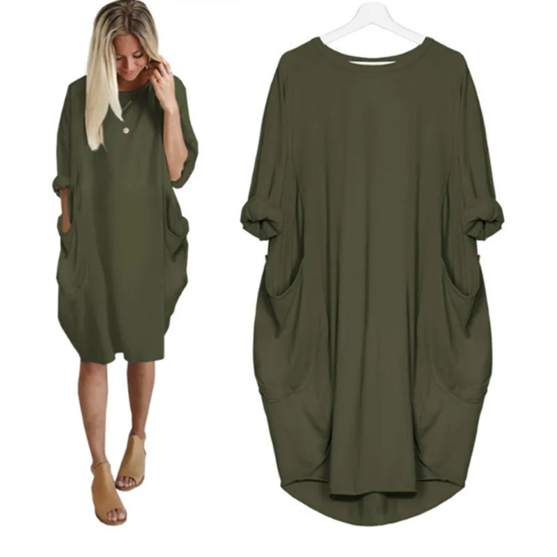 Solena | Luchtige Oversized Jurk met Zakdetails