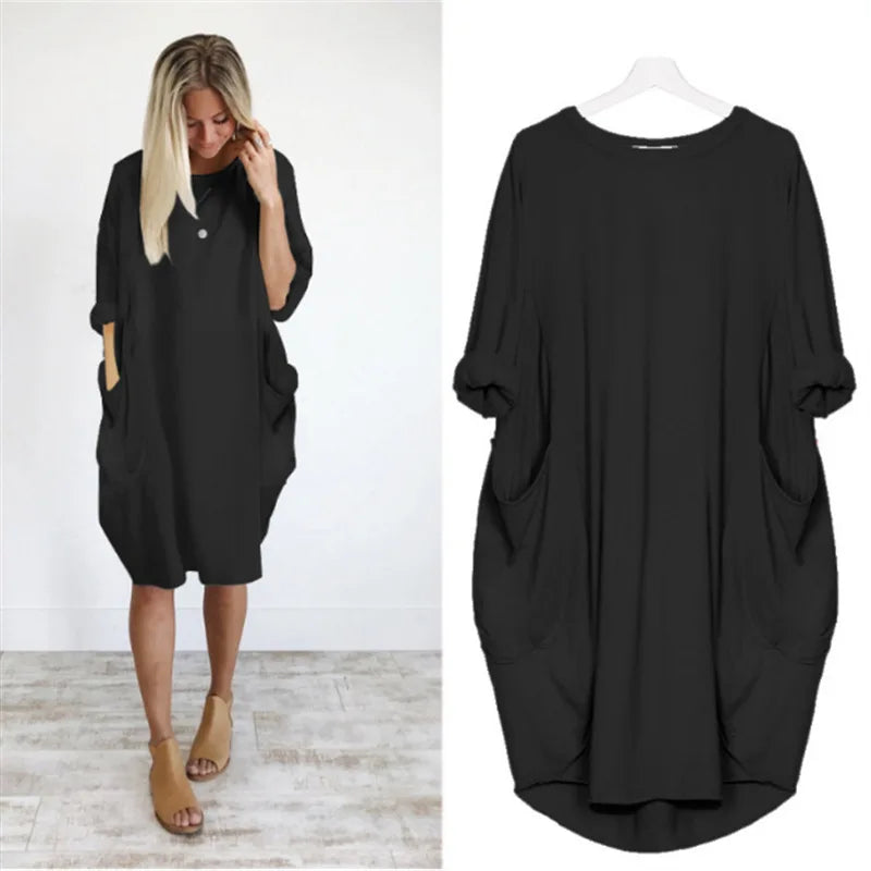 Solena | Luchtige Oversized Jurk met Zakdetails