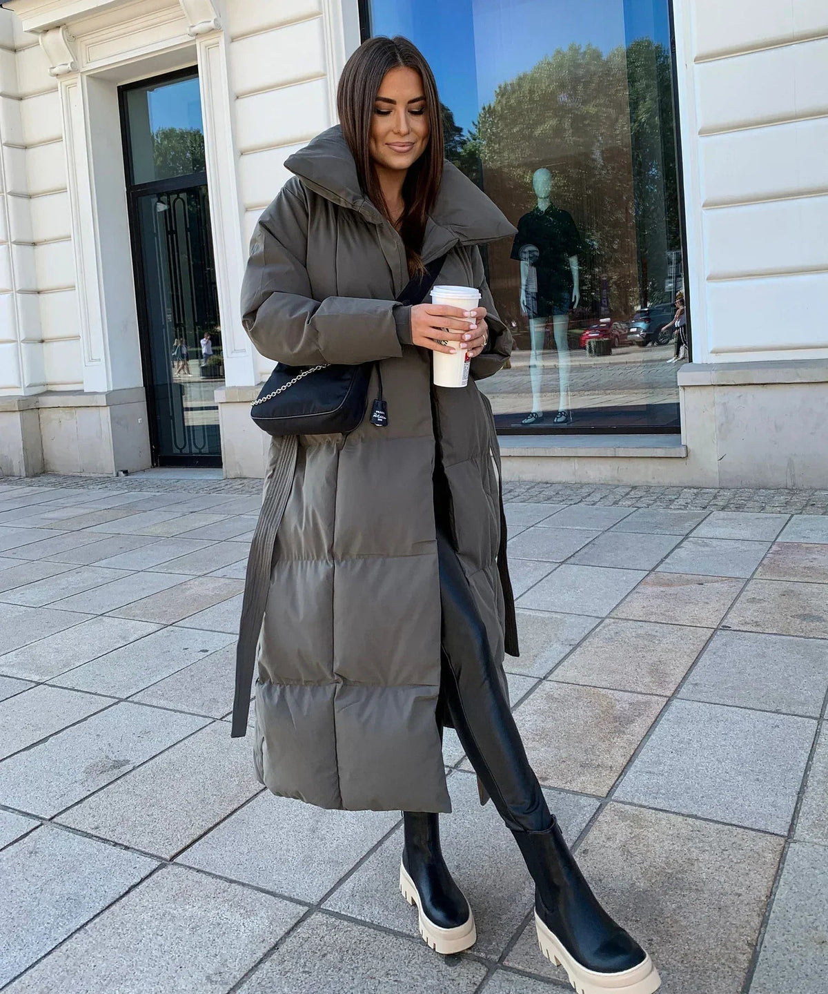 Evelyn Lange Winterjas Dames | Gewatteerd, Warm en Elegant 7