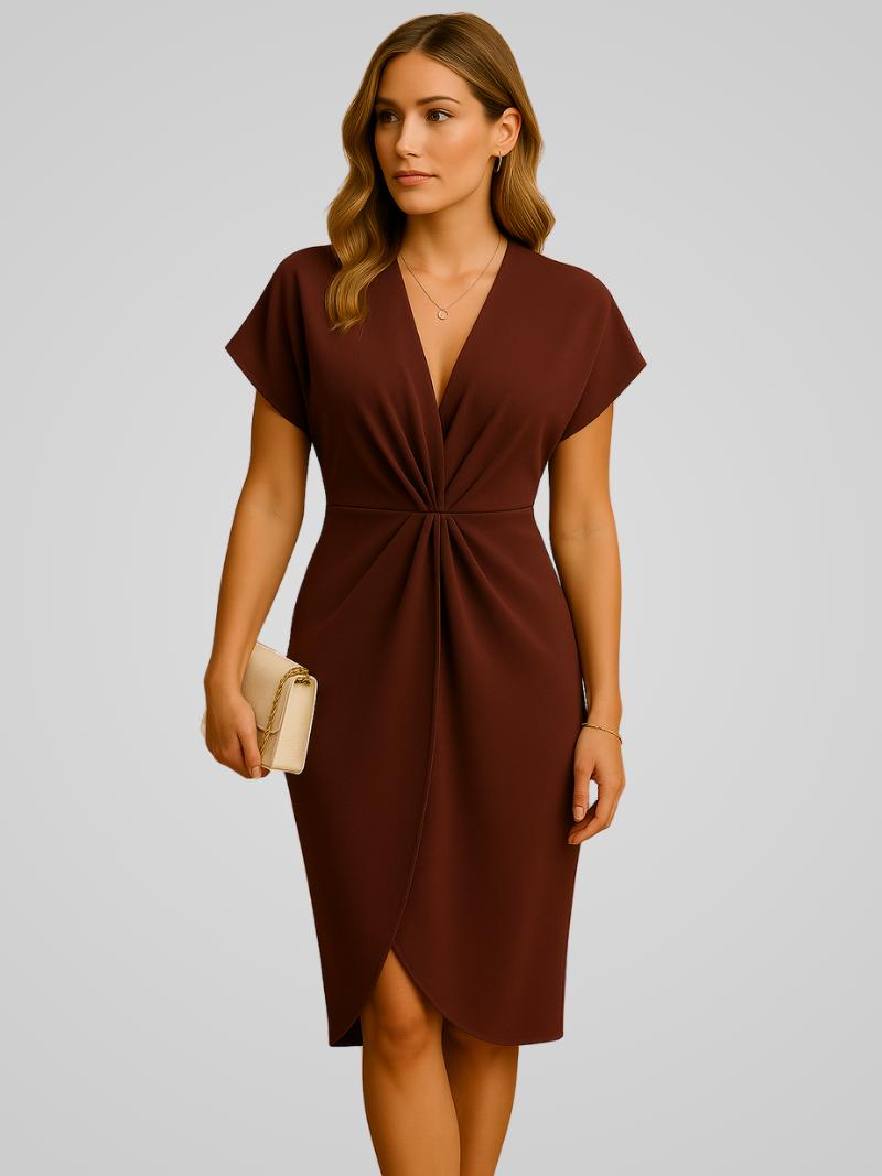 Valerie | Tijdloze Midi Overslagjurk met Elegante Snit