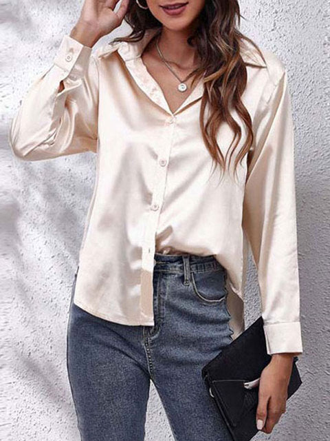 ANA LUIZA | Satijnen Blouse met Luxe Glans & Tijdloze Klasse