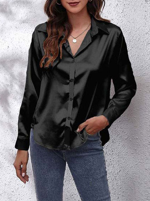 ANA LUIZA | Satijnen Blouse met Luxe Glans & Tijdloze Klasse