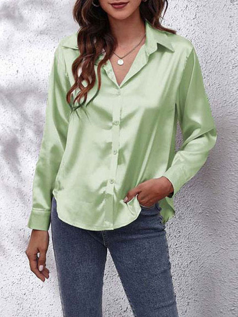 ANA LUIZA | Satijnen Blouse met Luxe Glans & Tijdloze Klasse