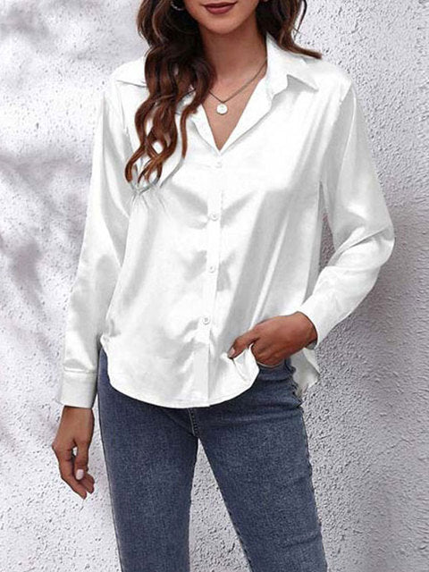 ANA LUIZA | Satijnen Blouse met Luxe Glans & Tijdloze Klasse
