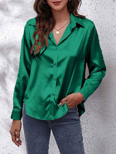 ANA LUIZA | Satijnen Blouse met Luxe Glans & Tijdloze Klasse