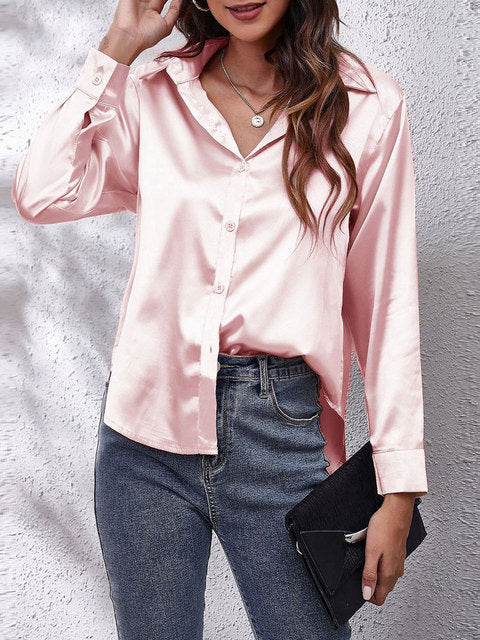 ANA LUIZA | Satijnen Blouse met Luxe Glans & Tijdloze Klasse