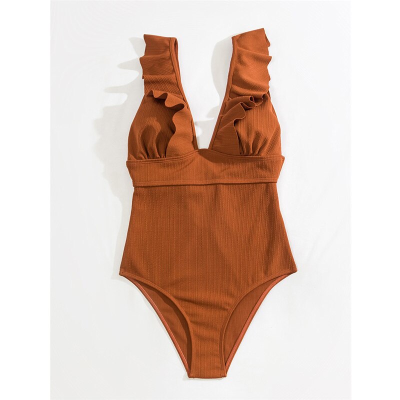 ROXANNE | Boho Bikini met V-Hals, Ruches & Open Rug