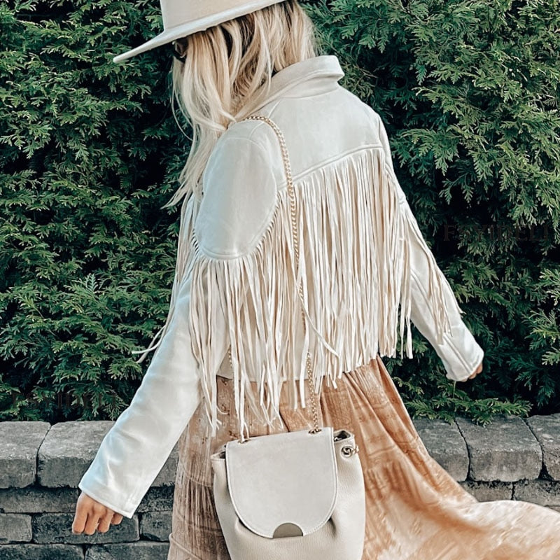 Suède damesjas met franjes | Boho-chic jasje voor een trendy look
