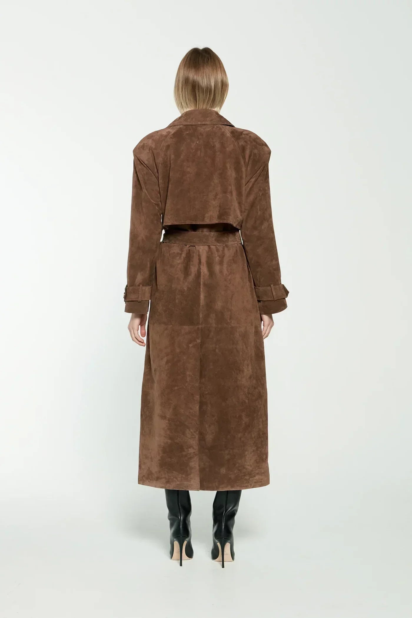 Suède dames trenchcoat met ceintuur | Elegante mantel voor een stijlvolle herfstlook