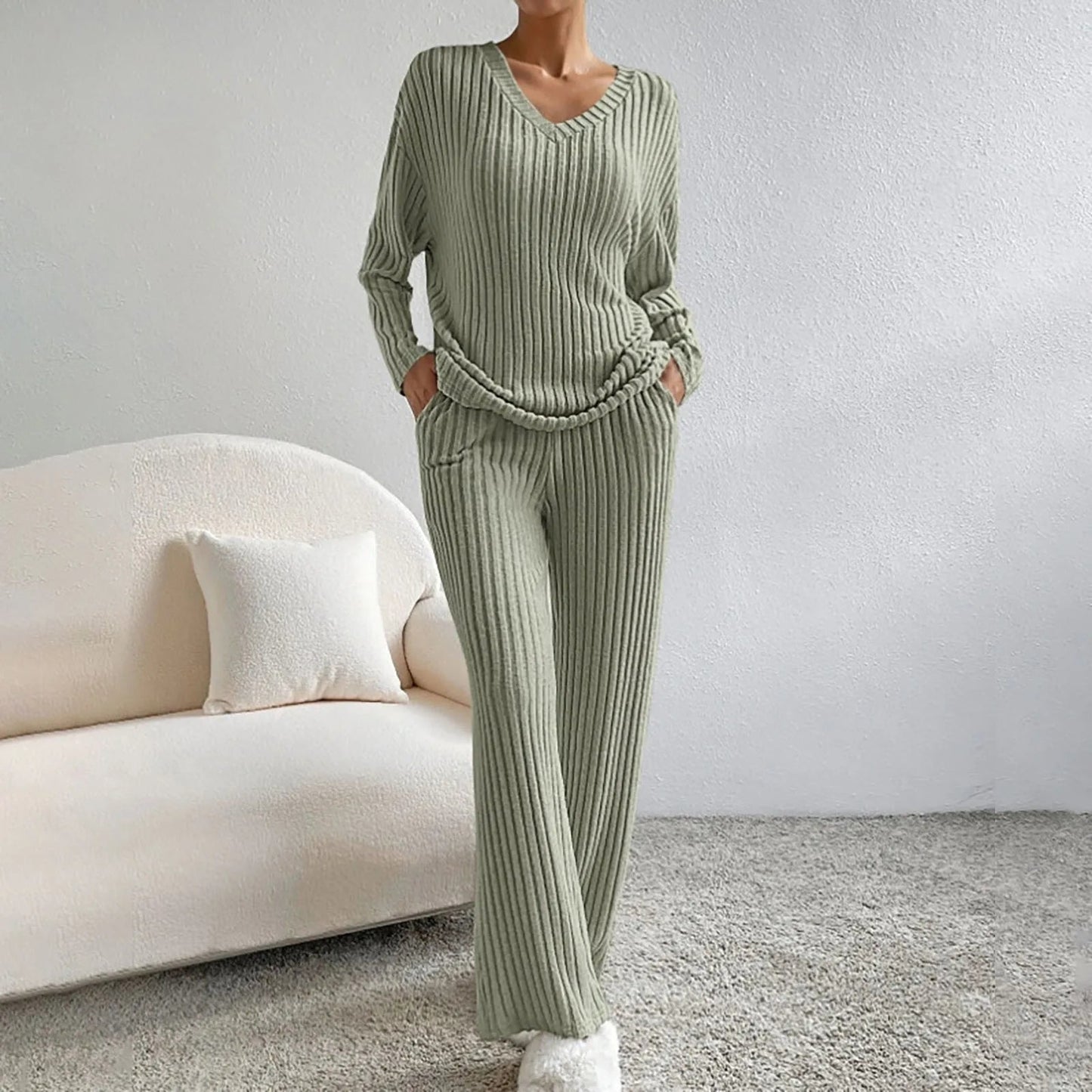 Lena – Stijlvolle Gebreide Set met V-hals | Comfort & Elegantie 13