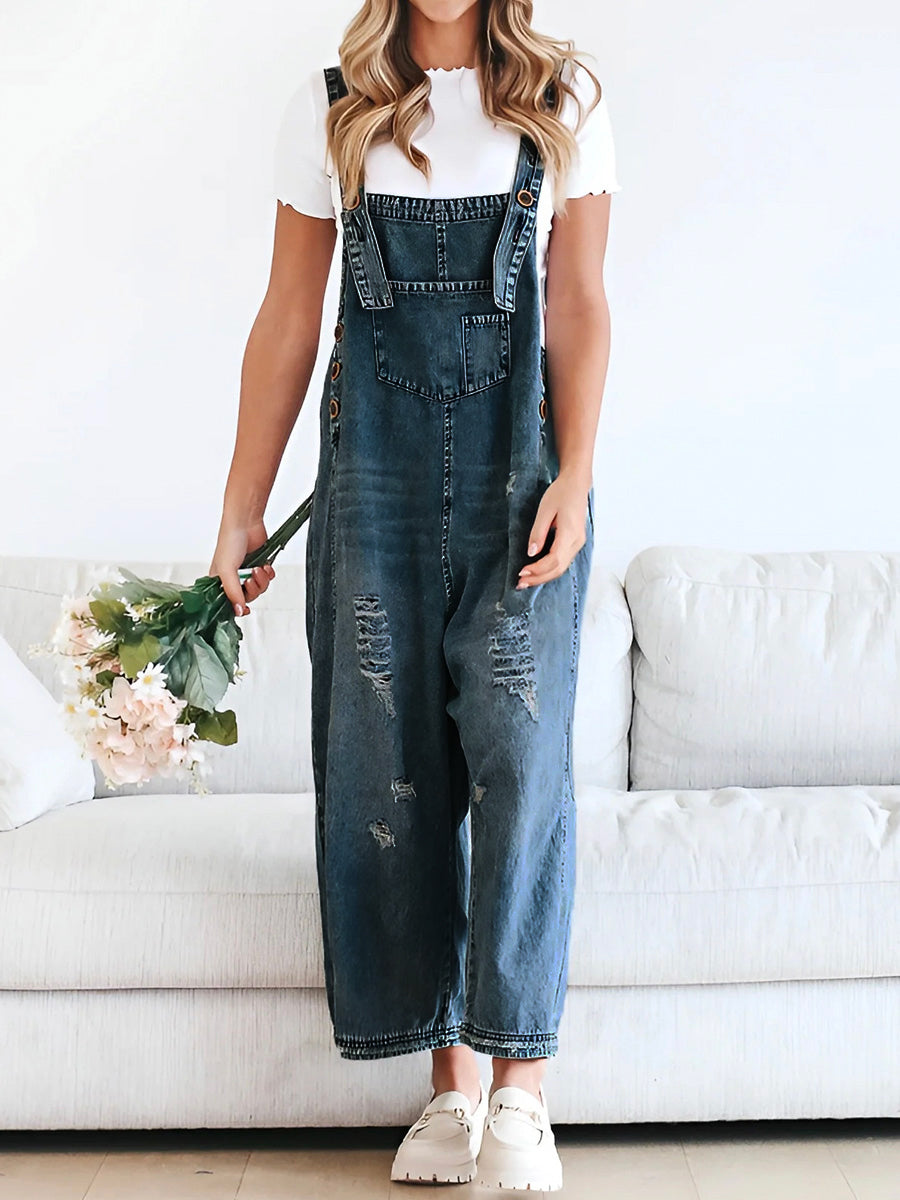 LIVIA | Losse Denim Tuinbroek voor Dames