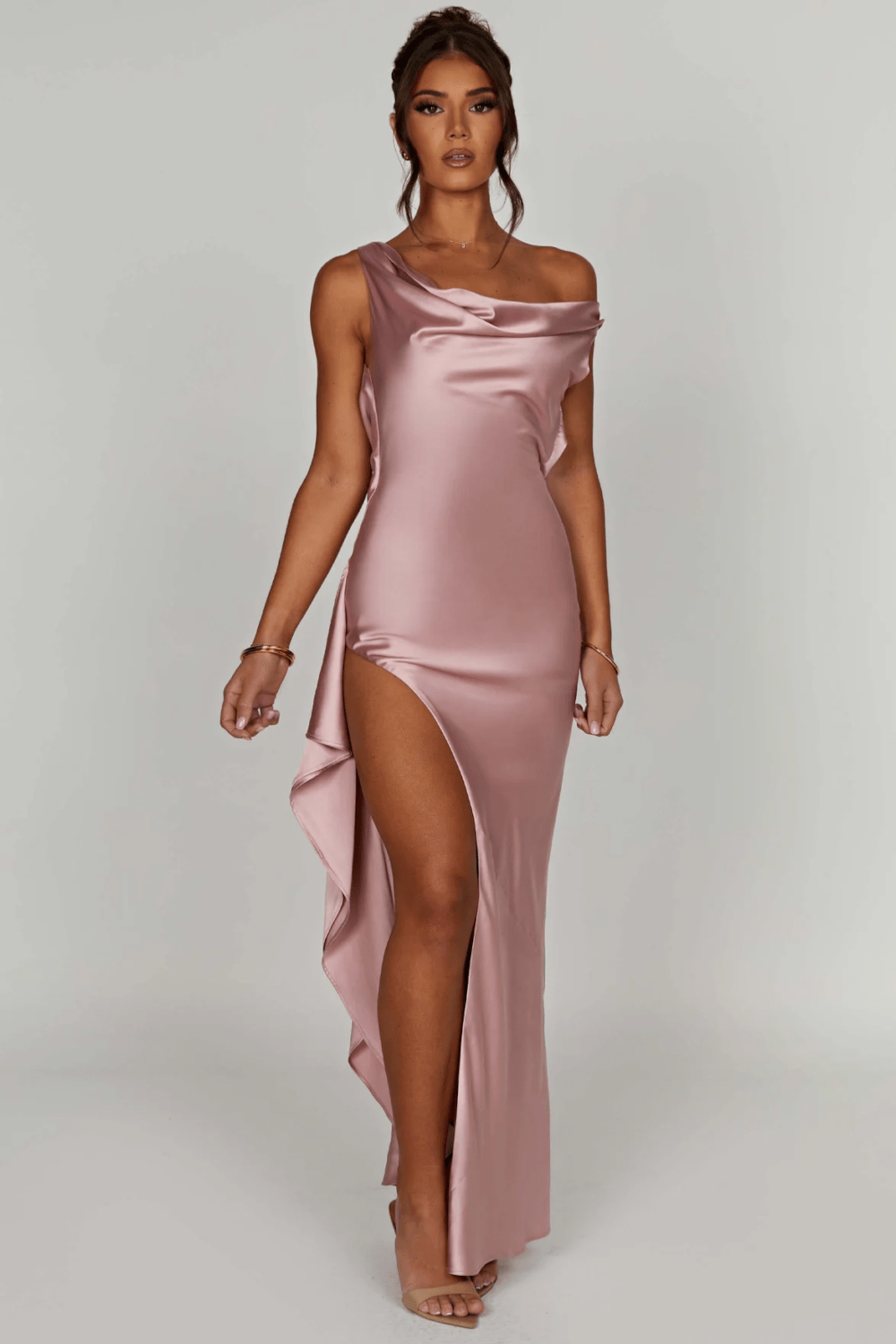 SERAPHINA | Off-shoulder maxi-jurk van luxe satijn