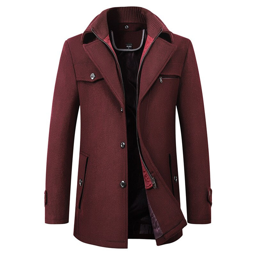 Mika Heren Trenchcoat | 72% Polyester, 28% Wol, Verstelbare Rits