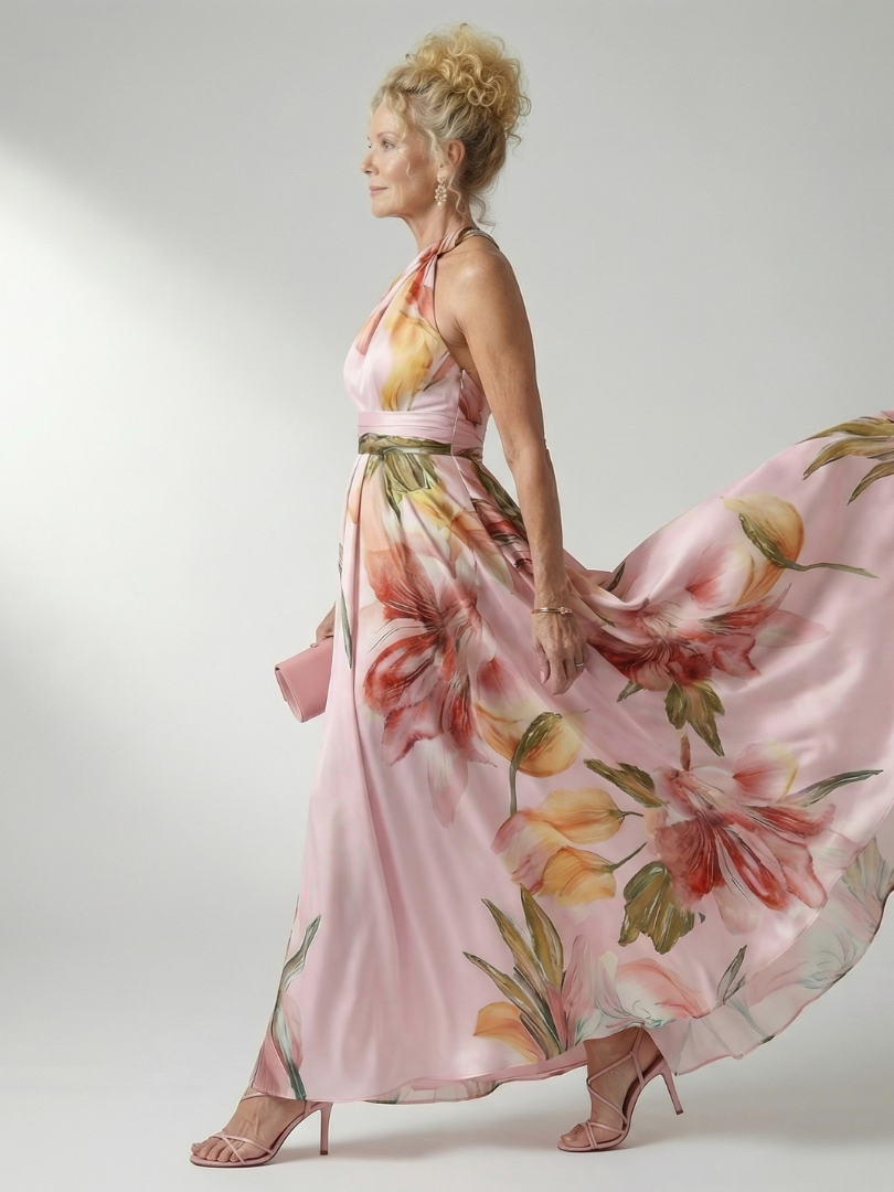 Mira Dames Maxi Jurk | Lichte Stof Met Bloemenprint, Mouwloos 8