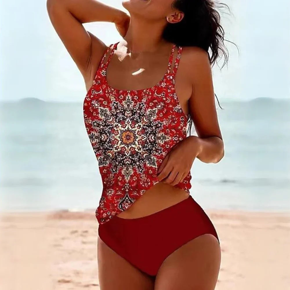 Elegance | Dames Tankini | Glamoureuze Zomer | Luxe Kant en Pailletten