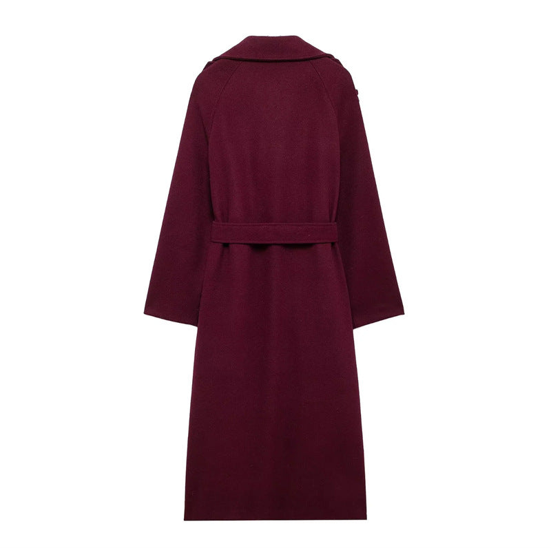Royal Burgundy Wool Coat