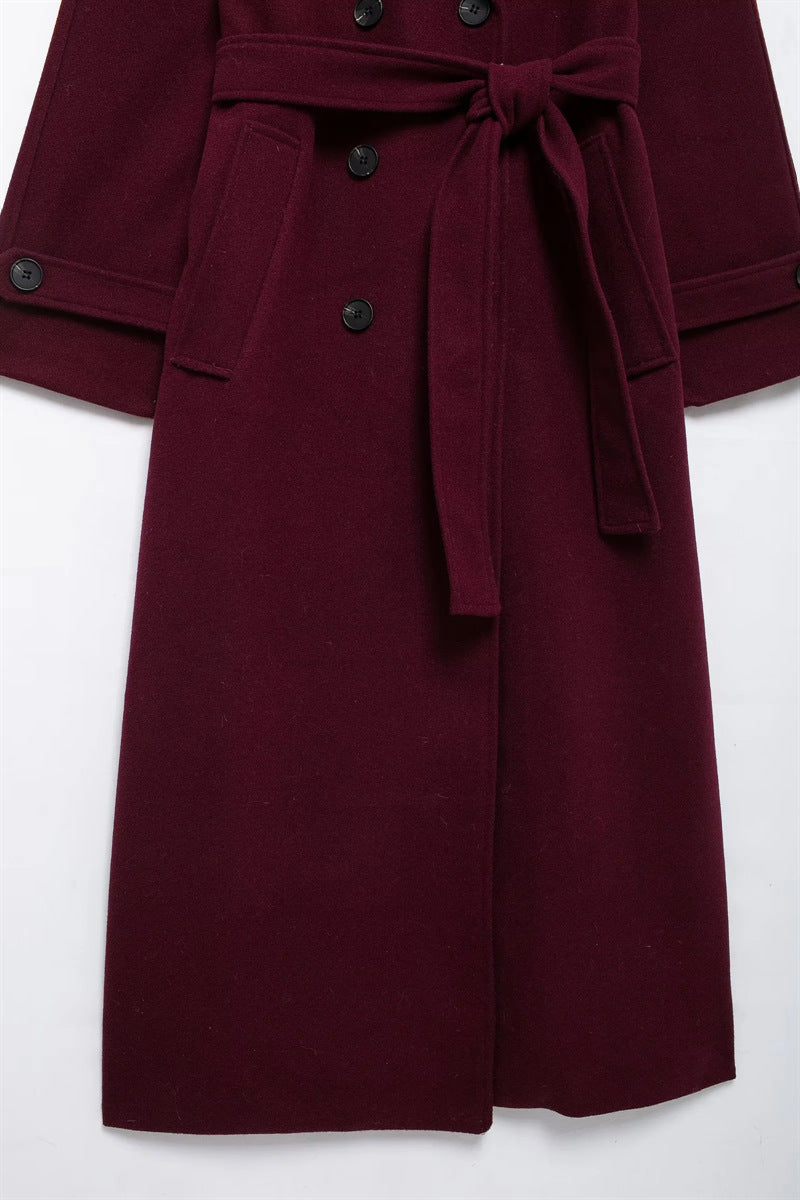 Royal Burgundy Wool Coat