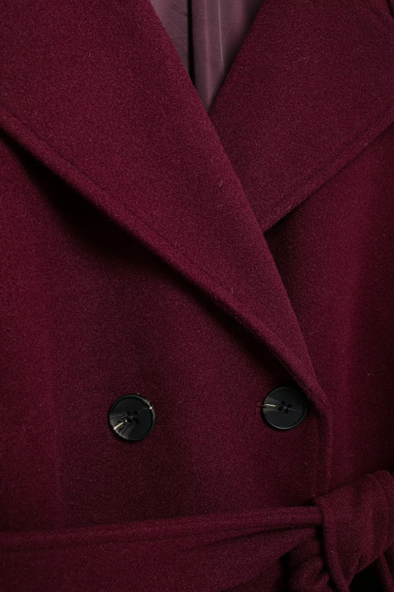 Royal Burgundy Wool Coat