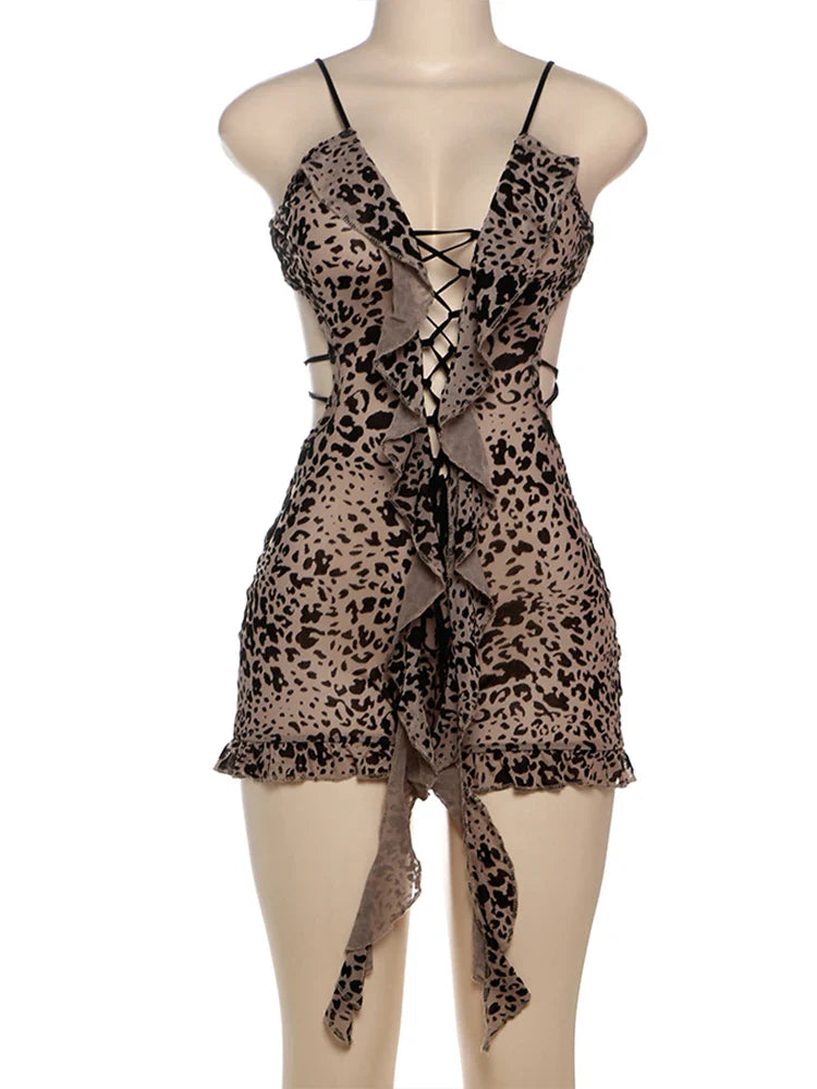 Wild Elegance – Leopard Romper met Luxe Flocking