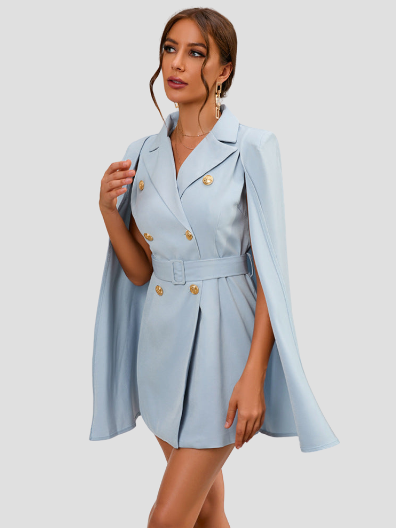 VALÉRIA | Cape Blazer Jurk met Gouden Details voor Dames
