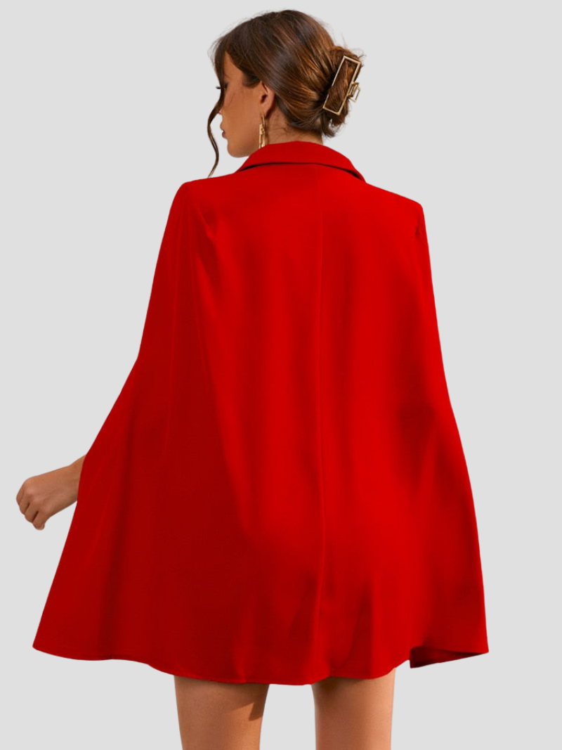 VALÉRIA | Cape Blazer Jurk met Gouden Details voor Dames