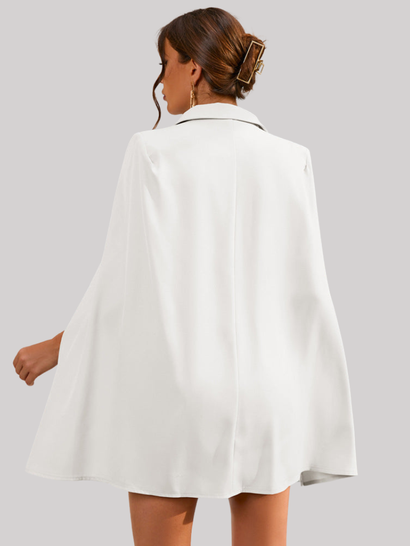 VALÉRIA | Cape Blazer Jurk met Gouden Details voor Dames