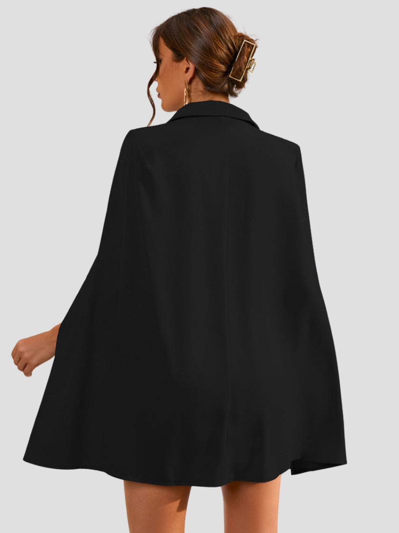 VALÉRIA | Cape Blazer Jurk met Gouden Details voor Dames