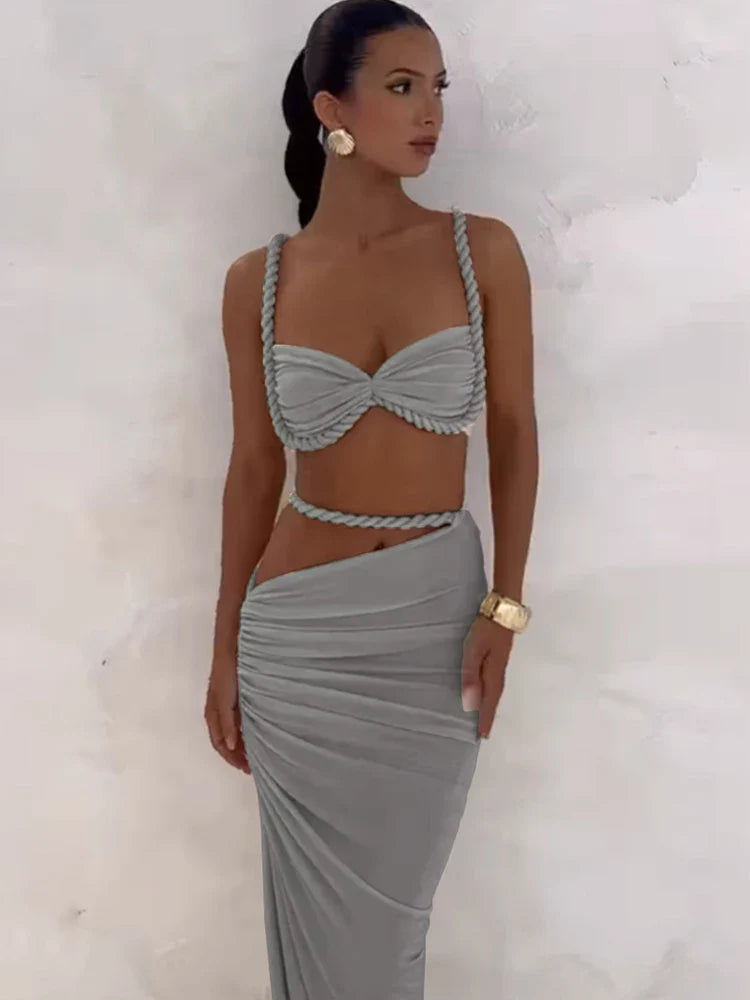 Soraya – Sexy 2-delige Bandage Set met Ruched Rok