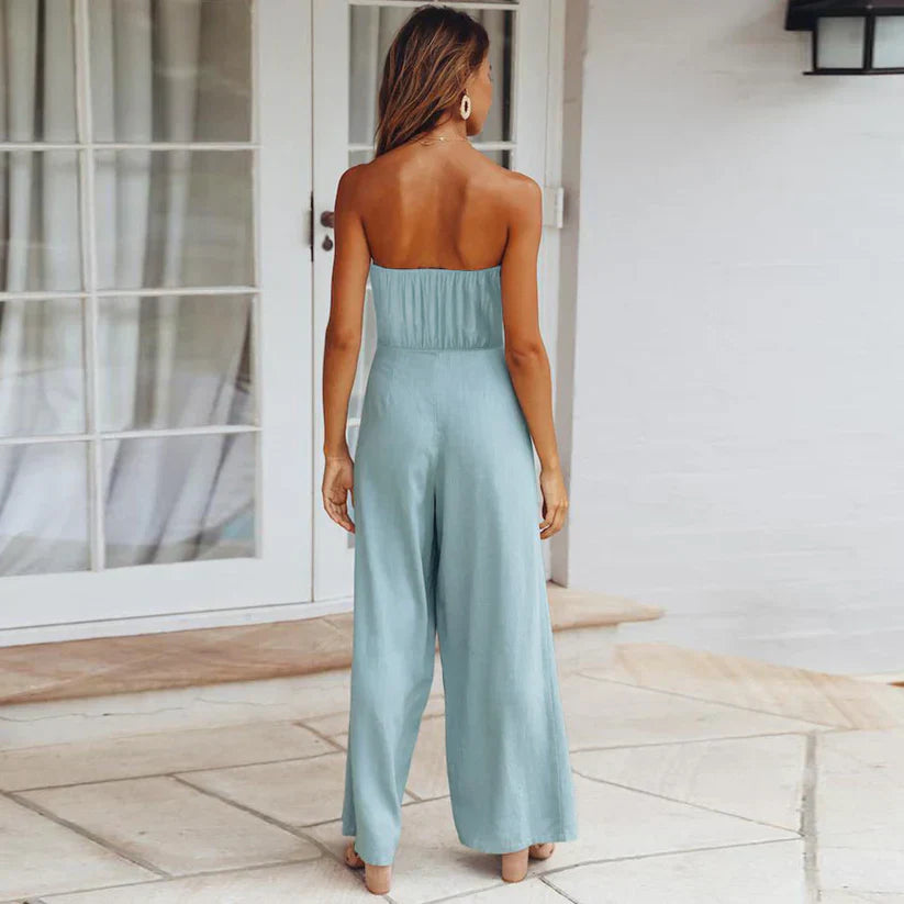 ELVINA | Strapless Jumpsuit met Luchtige Pasvorm en Flatterende Taille