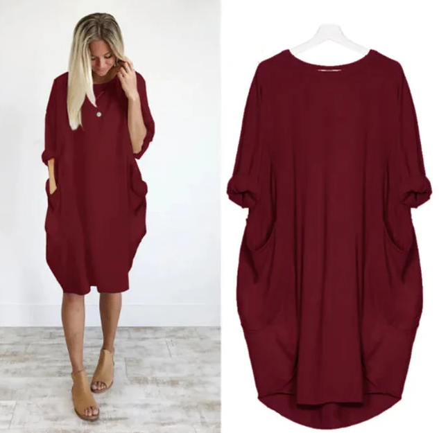 Solena | Luchtige Oversized Jurk met Zakdetails