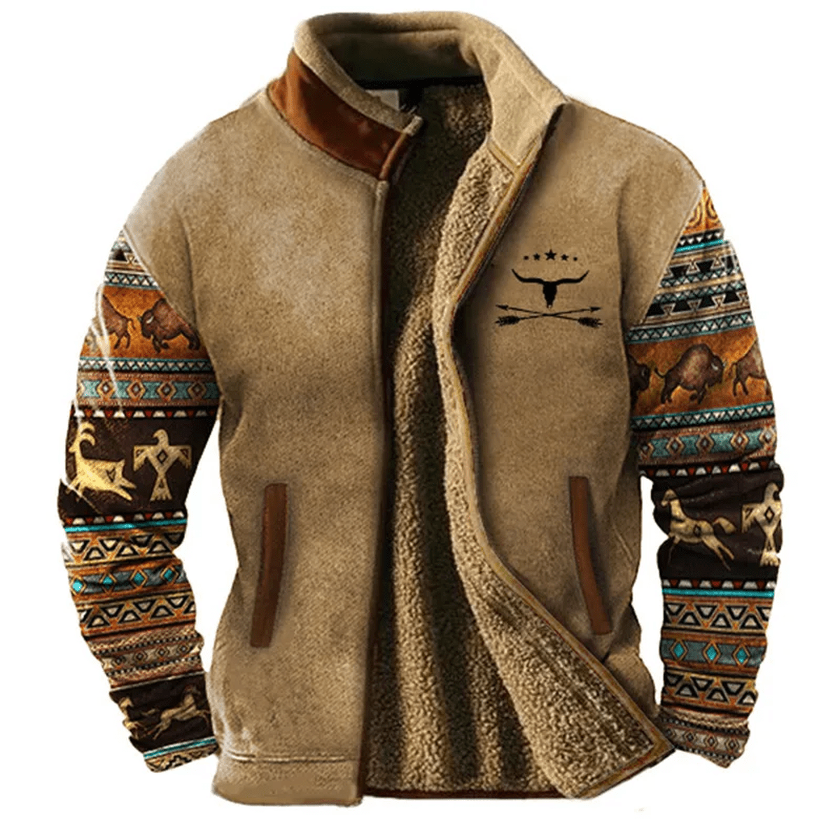 Sima Heren Zipjack | Zachte Polyester, Relaxed Fit