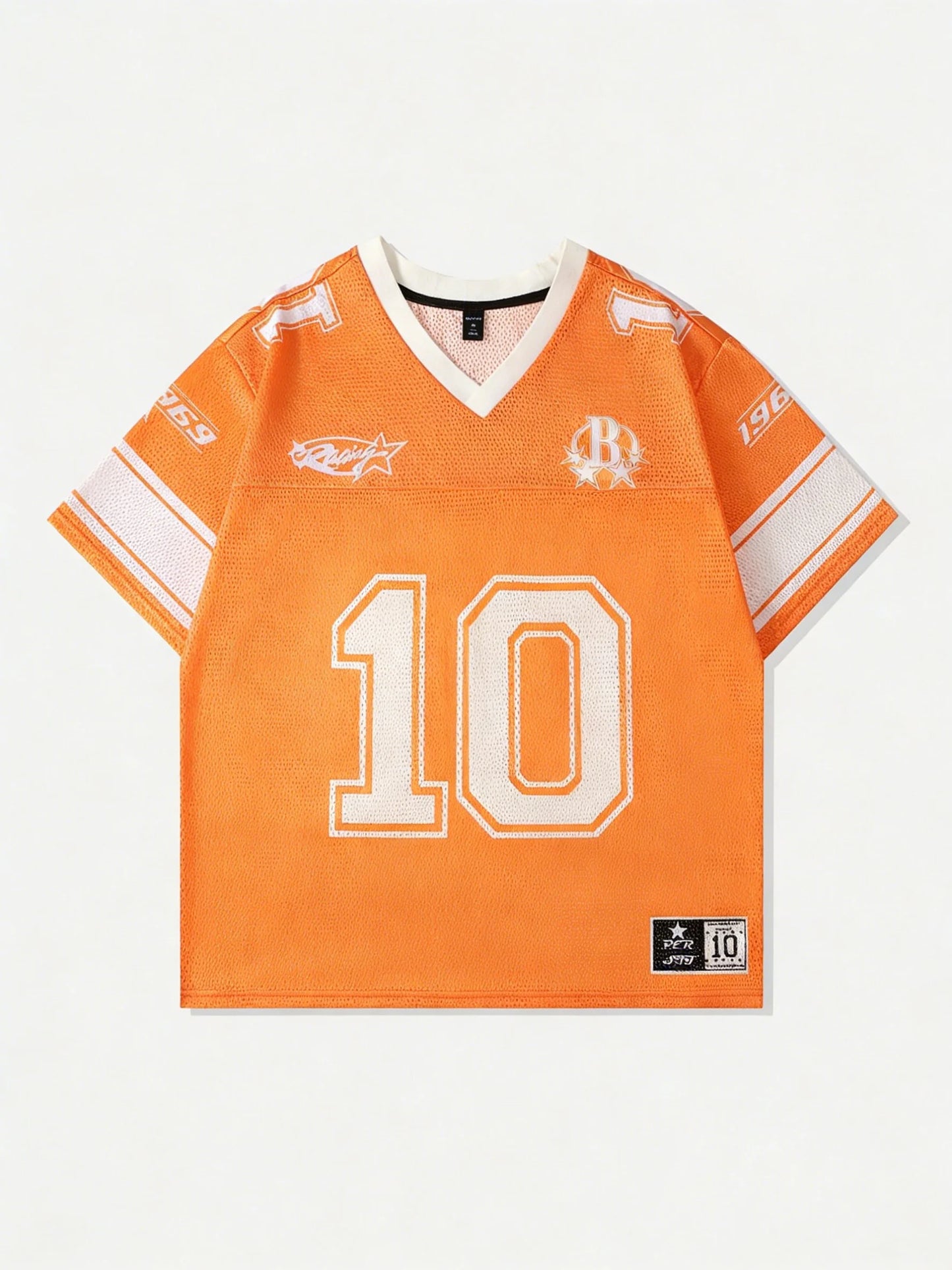 Vera Dames T-shirt | Ademend Katoen, Casual V-hals in Oranje 13