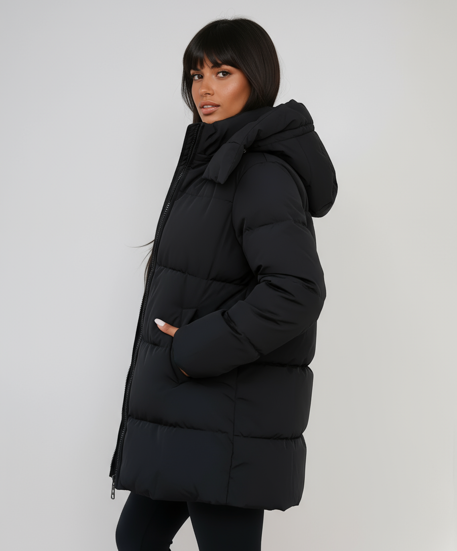 Zara Lange Damesjas | Gewatteerd Comfort, Verstelbare Capuchon 3