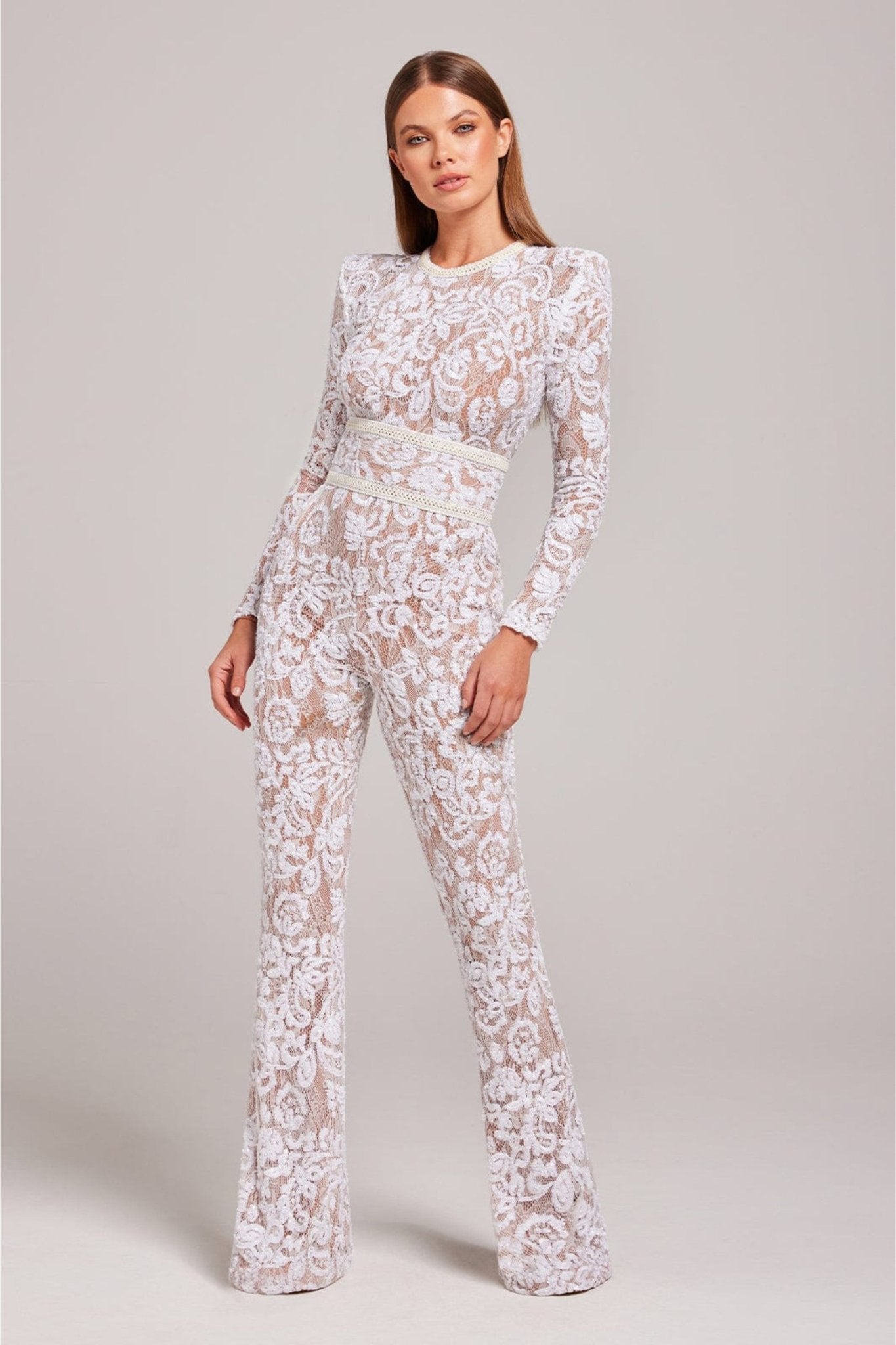 Bella | Lange Mouw Jumpsuit | Glamoureuze Avonden | Luxe Pailletten en Kant