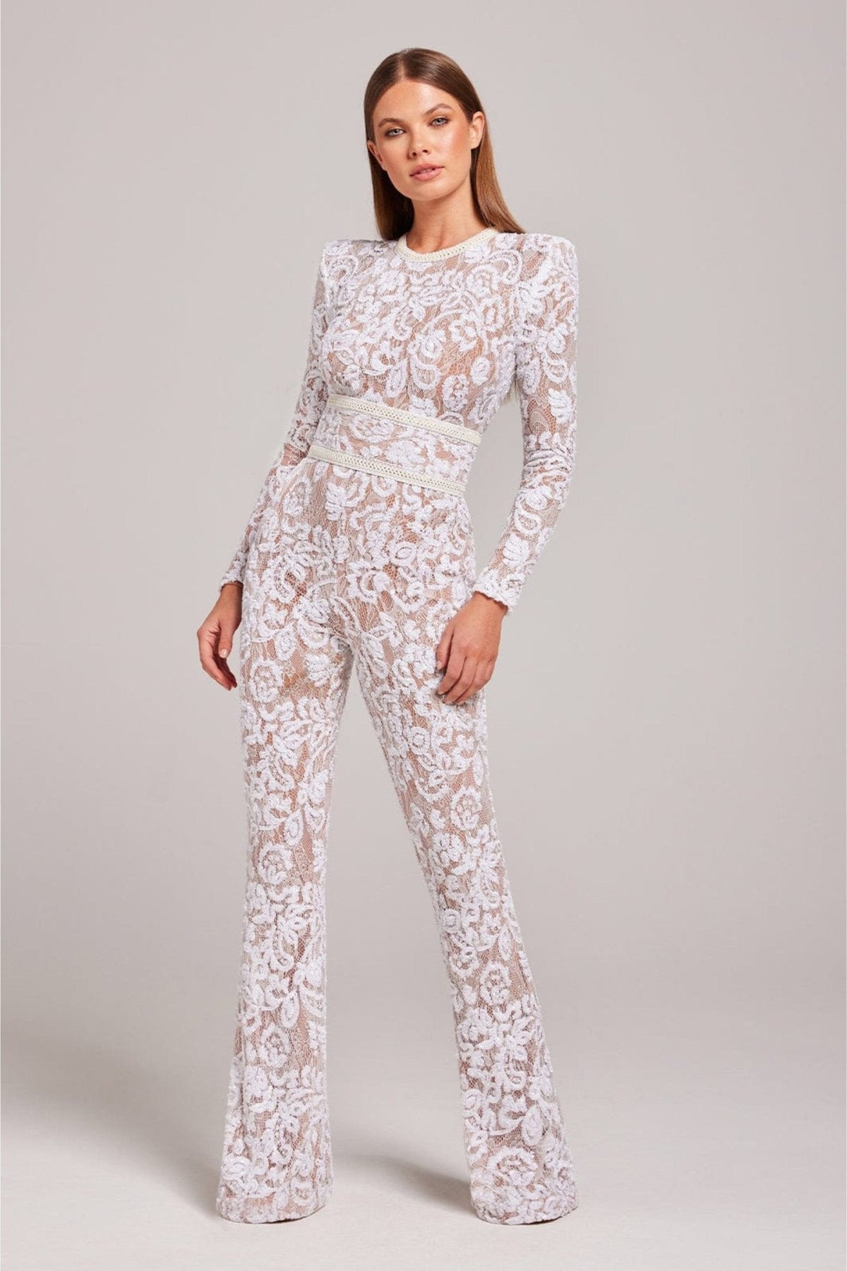 Bella | Lange Mouw Jumpsuit | Glamoureuze Avonden | Luxe Pailletten en Kant