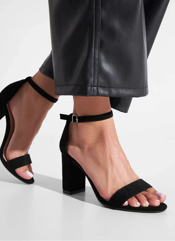 TALINA | Trendy leren sandalen met hak en verstelbare bandjes