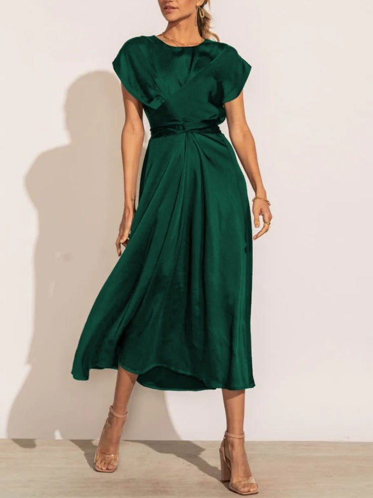 Elaria | Elegante Midi Avondjurk met Gelaagde Mouwen