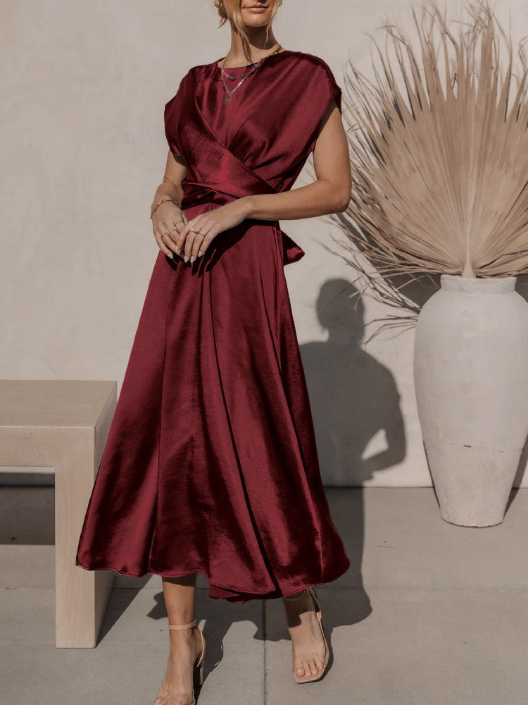 Elaria | Elegante Midi Avondjurk met Gelaagde Mouwen