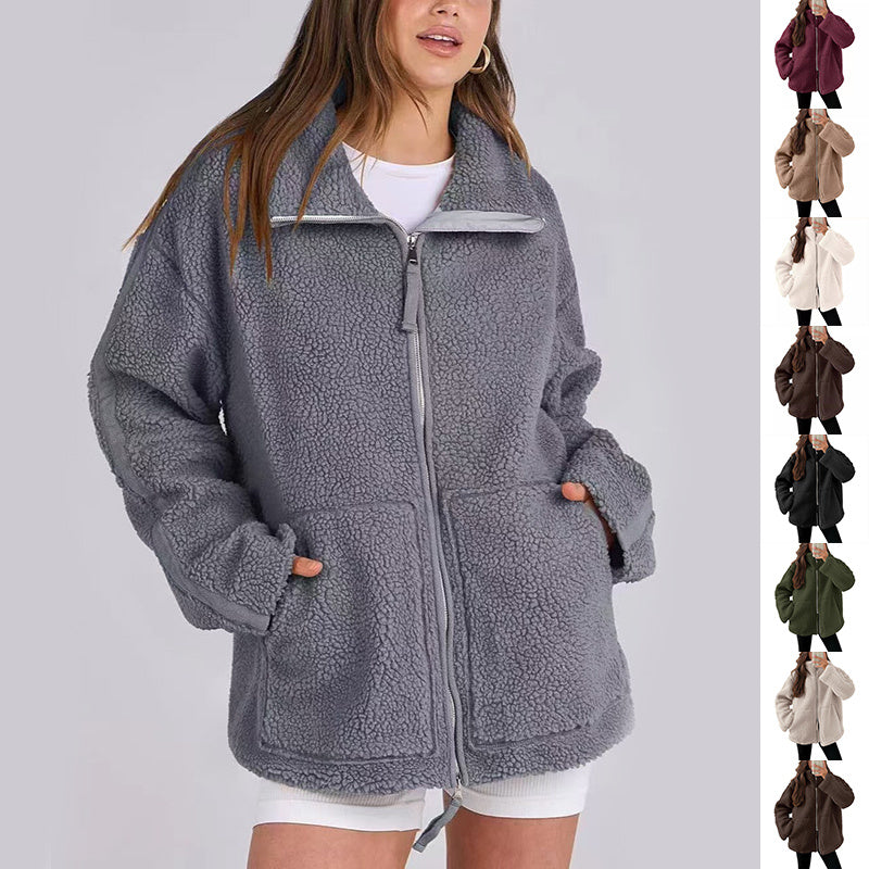 Oversized dames fleece jas | Warme en zachte winterjas van wolblend