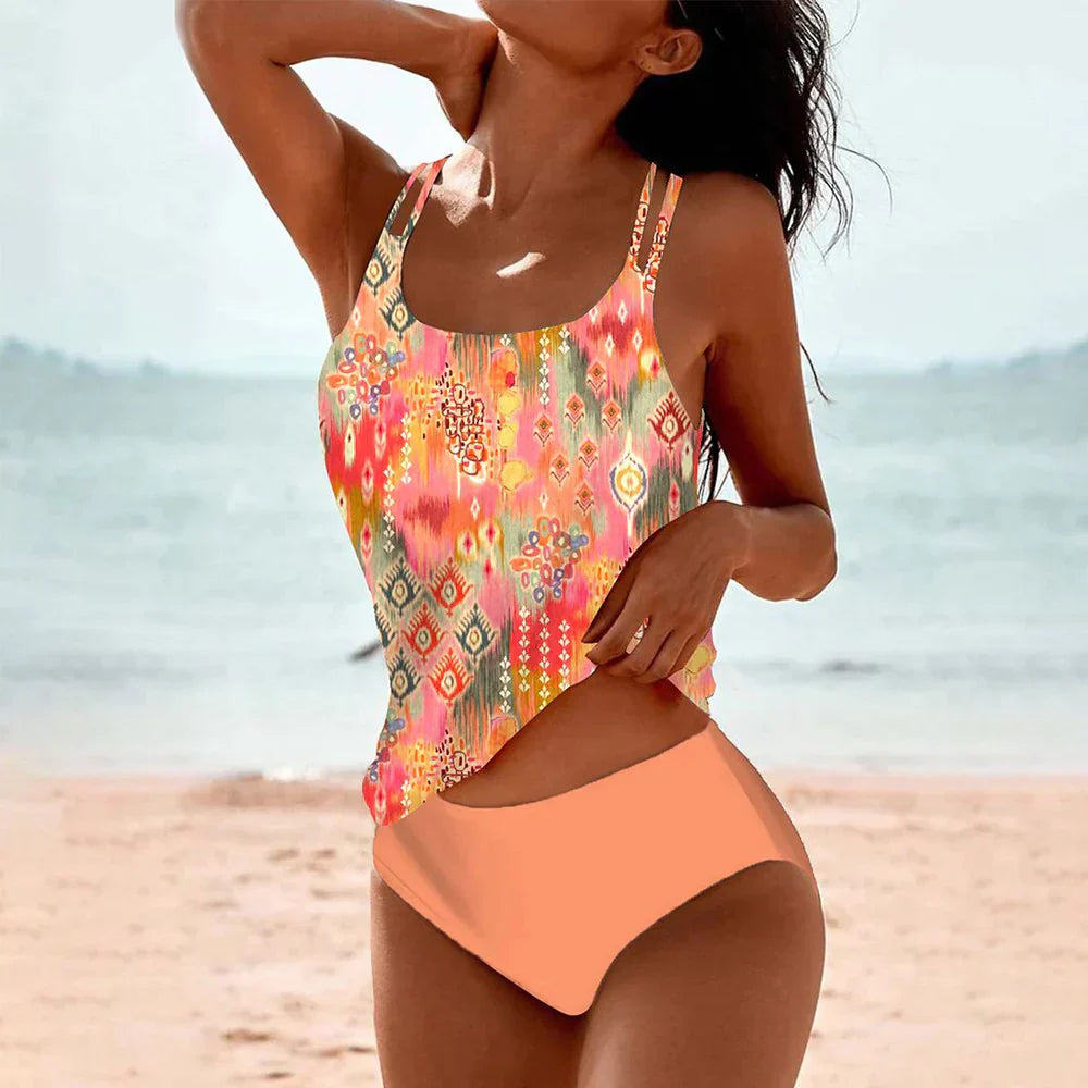 Elegance | Dames Tankini | Glamoureuze Zomer | Luxe Kant en Pailletten