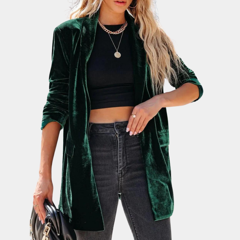 Velveta – Zomerse Fluwelen Jas in Elegante Stijl