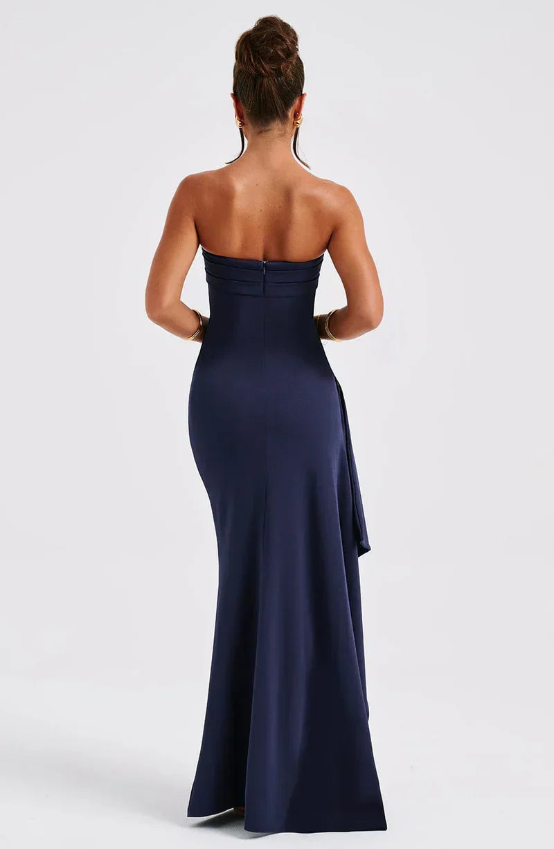 EVENYA | Comfortabele maxi jurk off-shoulders met twistdetail