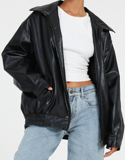 Noor | Oversized Leren Zomerjas Voor Dames